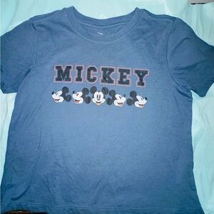 Disney Blue Mickey Graphic Tee with Multiface Print